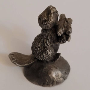 Vintage Pewter Figurine Beaver Little Gallery 1977